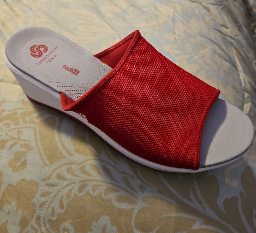 Cloudsteppers by Clarks Red Slide Sandals